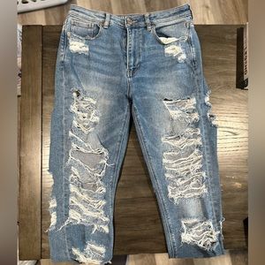 Ripped jeans straight leg size 8